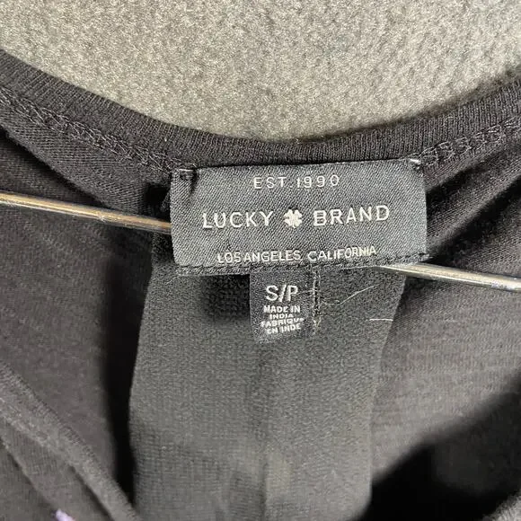 lucky brand women top small embroidered cottagecore whimsigoth boho festival - Picture 2 of 6